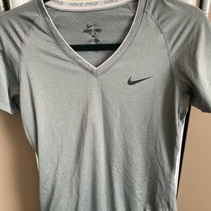 Nike Pro Fitted Gray Workout Shirt